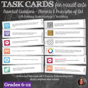 National Visual Arts Standards Essential Question Task Cards with E&P Tasks