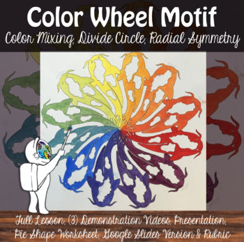 Motif/Mandala Color Wheel with 3 Demonstration Videos for Art Distance Learning
