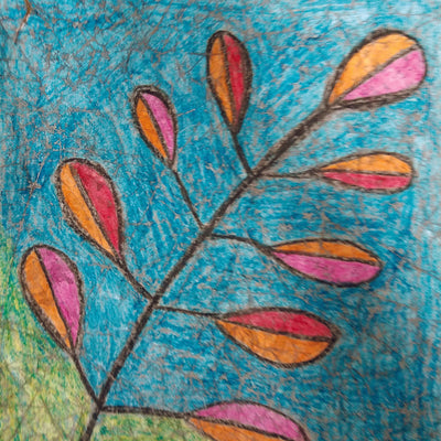 Crayon Wax Batik Fall Leaves Art Lesson