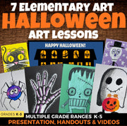 Halloween Art Lessons for Elementary Art - Seven Lesson Bundle