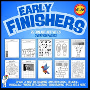 100 pages, Early Finishers Art Activities Worksheets, Bellwork Middle School Art