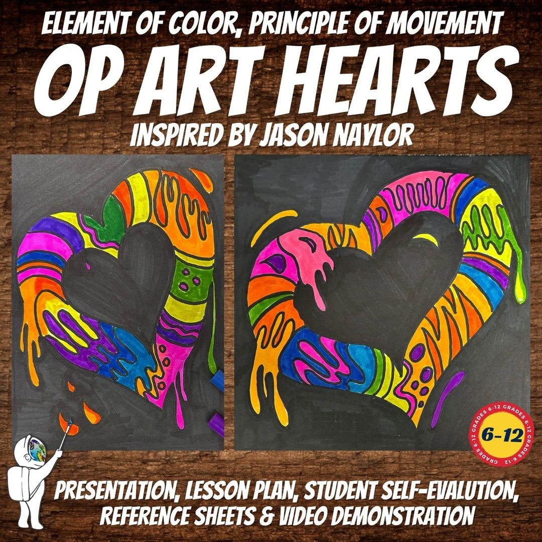 Jason Naylor Inspired Hearts Op Art Lesson for Middle School – A
