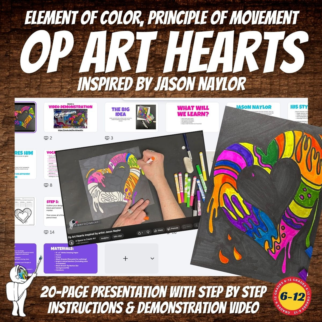 Jason Naylor Inspired Hearts Op Art Lesson for Middle School – A