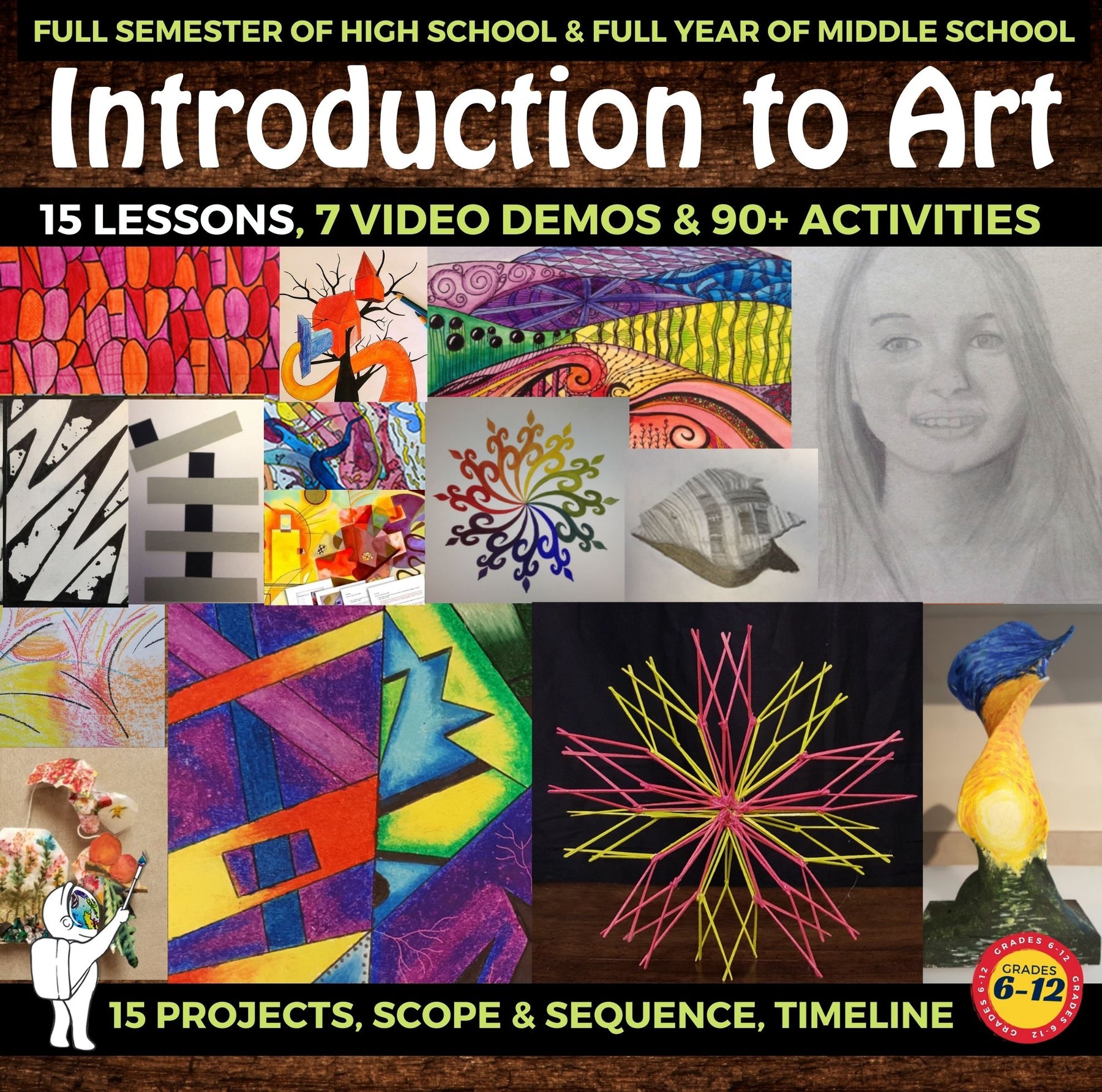 Year long High School Visual Art Curriculum Intro to Art & Drawing C