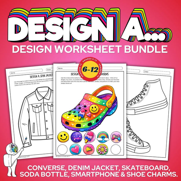 Design a… Worksheet Bundle, 20 Creative Design Thinking Activities for ...