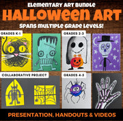 Halloween Art Lessons for Elementary Art - Seven Lesson Bundle
