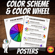 Color Scheme Mandalas, Color Wheel Poster & Color Scheme Poster Art Worksheets