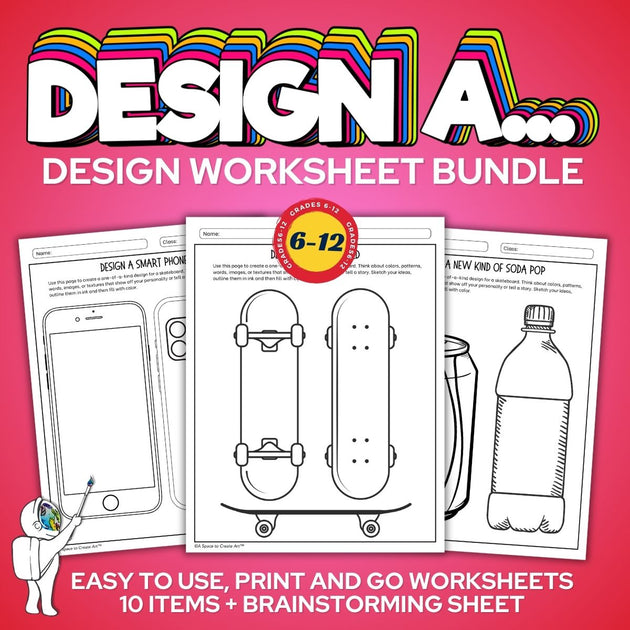 Design a… Worksheet Bundle, 20 Creative Design Thinking Activities for ...