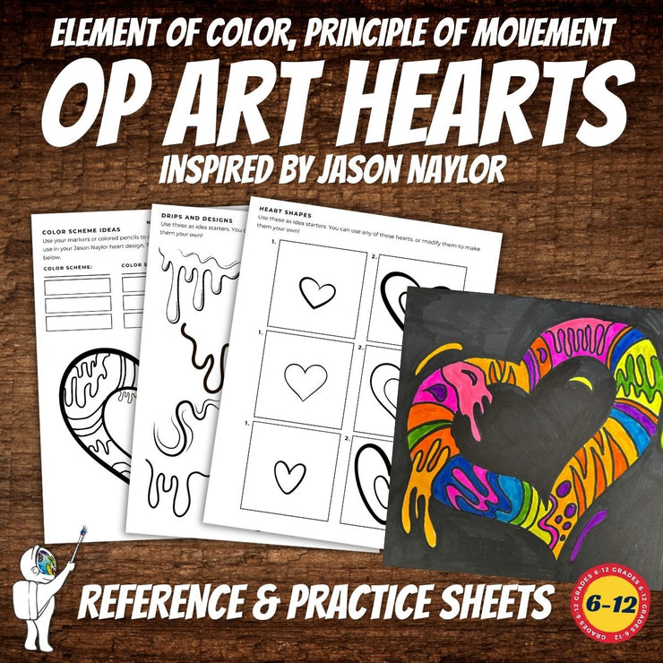 Jason Naylor Inspired Hearts Op Art Lesson for Middle School – A