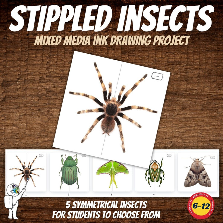 Insect Ink Stippling Lesson – Mixed Media Drawing Project – A Space to ...