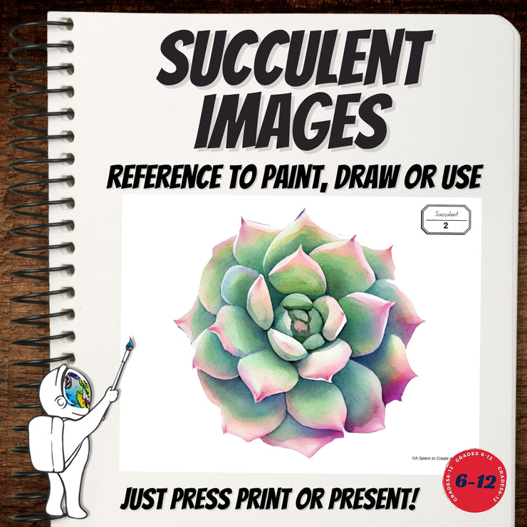 Succulent Images for Art Reference, PDF, Middle School, High School Art