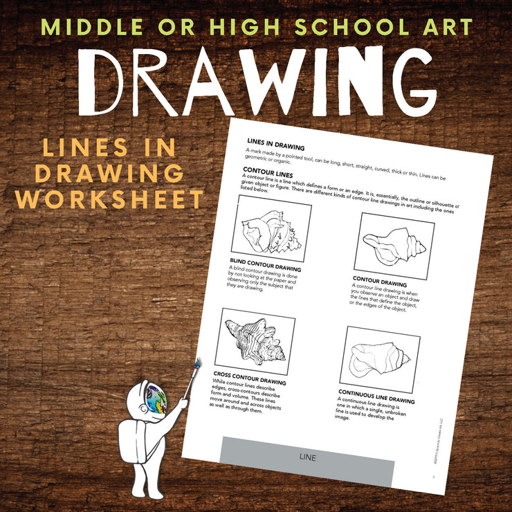 Art Worksheets Bundle, 120+ Pages, Middle & High School Art, Subs Lessons