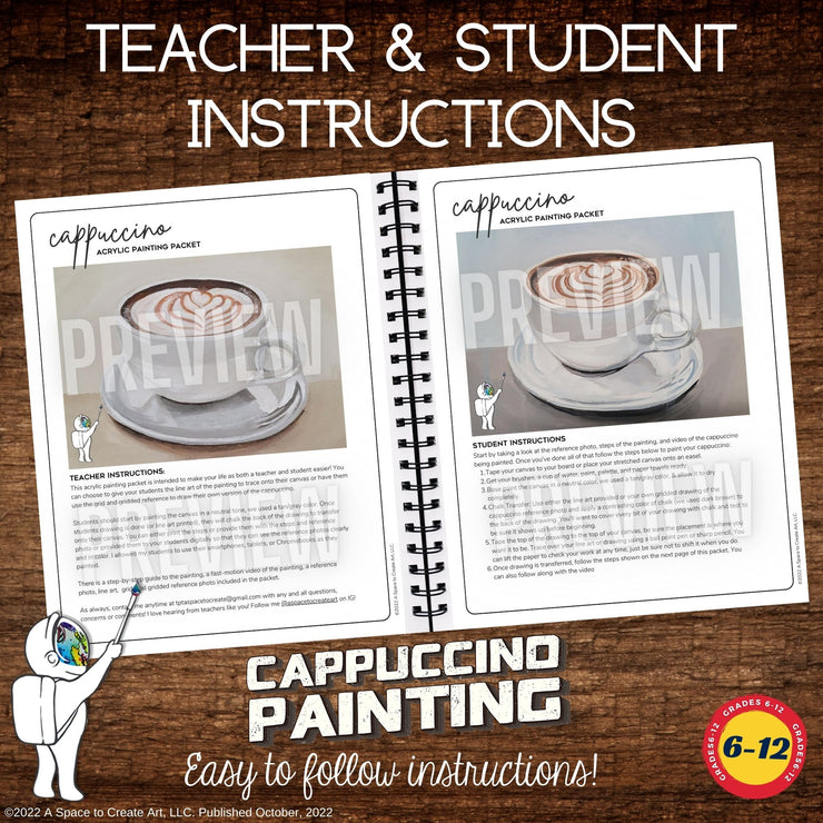 Paint a Cappuccino Acrylic Painting for Beginners - Perfect for Paint Night Party!