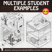 Isometric Drawing, Subterranean Worlds Isometric Cube Drawing Art Lesson for Middle or High School Art