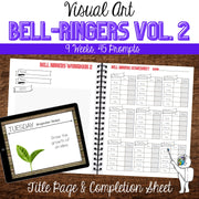 Visual Art Bell-Ringers, 4 Sets of Slides & Workbook, 36 weeks of Art Bellwork