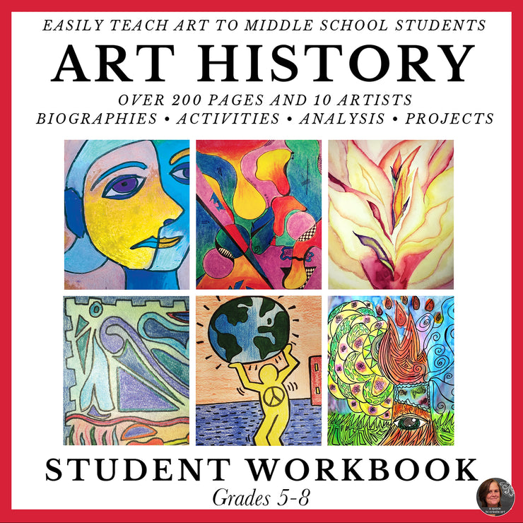Art History Workbook for Middle School Art; Famous Artists - Art Hist. Units -10