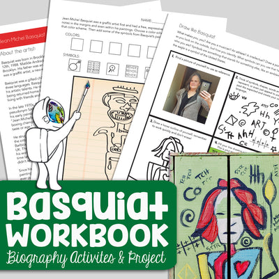 Jean-Michel Basquiat Art History Workbook-Biography Middle, High School Art