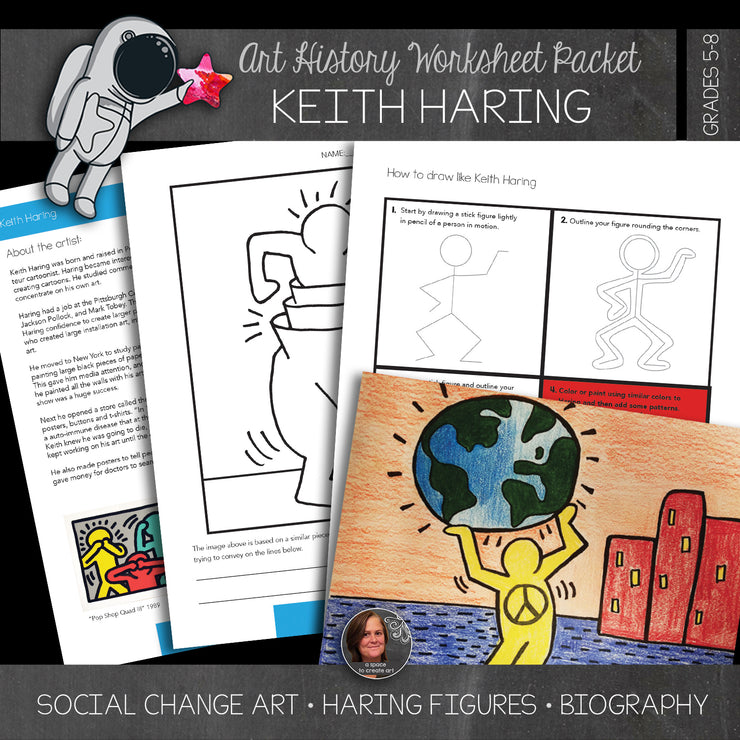 Keith Haring Art History Workbook & Art Activities - Middle, High School Art
