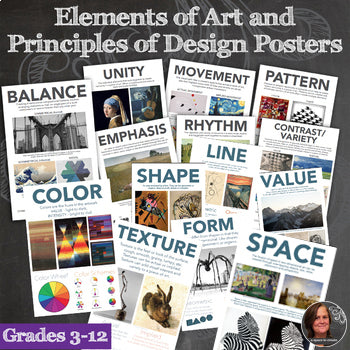 Elements of Art and Principles of Design Posters - 14 Posters – A Space ...