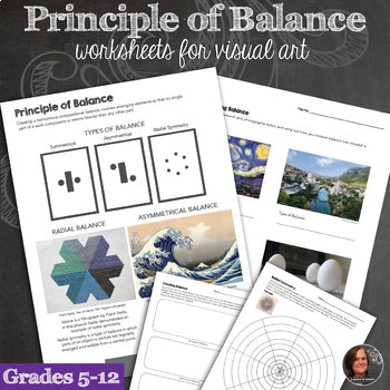 Principles of Design Worksheets - Principle of Balance & Balance Mini-Lessons