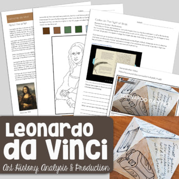 Leonardo da Vinci Art History Workbook- da Vinci Biography - Middle, H ...