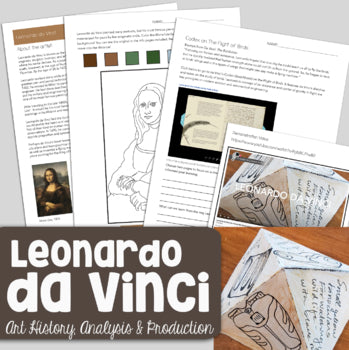 Leonardo da Vinci Art History Workbook- da Vinci Biography - Middle, High School