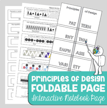Principles of Design Foldable - Interactive Notebook, Middle, High School Art