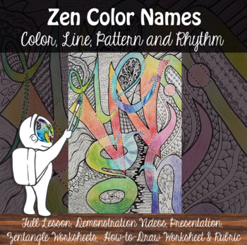 Zen Color Names - Middle School & High School Art Lesson - Colored Pencils
