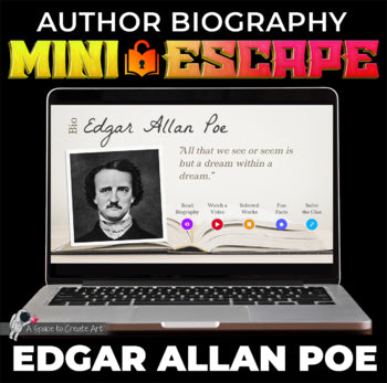 Edgar Allan Poe Biography Mini-Escape -Middle School ELA Author Interactive Game