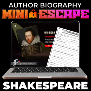 William Shakespeare Biography Mini-Escape - Middle School ELA Biography Sheet