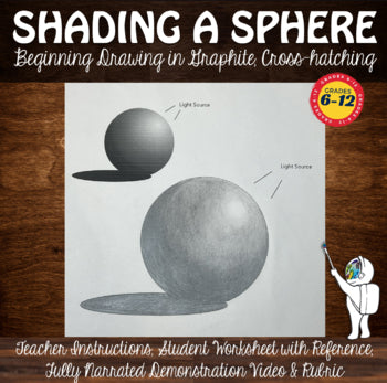 Shading a Sphere: Cross-Hatching Drawing Worksheets & Demo: Middle/Hig ...