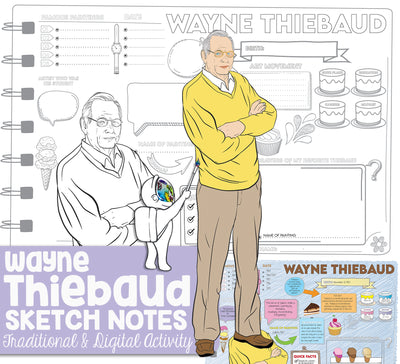 Wayne Thiebaud Sketch Notes for Visual Art Worksheet - Art Activity