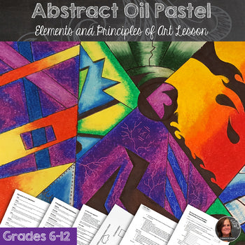 Abstract Art Lesson - Abstract Oil Pastel Composition