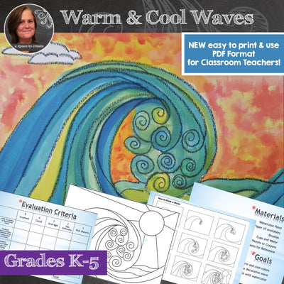 Warm and Cool Waves Art Lesson